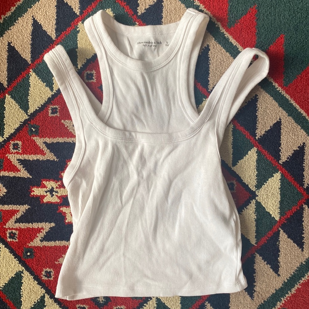 SOLD - Abercrombie and Fitch soft white tank double straps